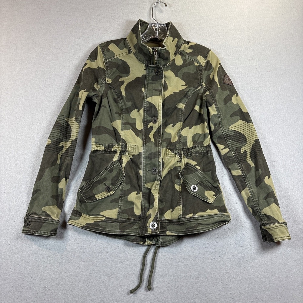Women's Hollister Camo Jacket Womens Size Small Mid Length Y2K